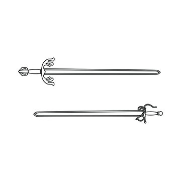 colada and tizona swords of the spanish warrior of the middle ages cid campeador, illustration for web and mobile design.