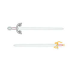 colada and tizona swords of the spanish warrior of the middle ages cid campeador, illustration for web and mobile design.