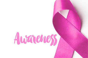 Pink breast cancer awareness ribbon background