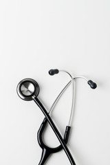 Medical stethoscope on a white background