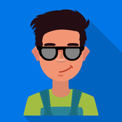 Isolated object of guy and contempt icon. Collection of guy and glasses vector icon for stock.