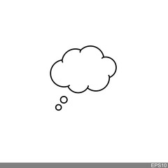 Think Speech Bubble line icon on white background.vector illustration