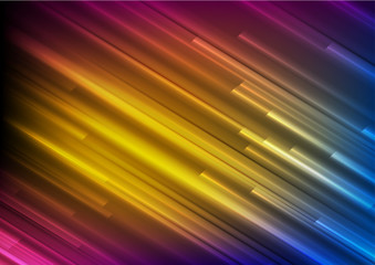 Colorful neon glowing stripes abstract modern tech background. Vector design