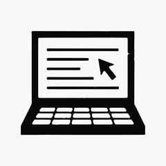 laptop click single vector icon symbol