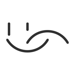 Smile icon isolated on white background. Vector illustration.