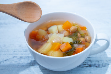 野菜たっぷりのミネストローネスープで健康朝ごはん