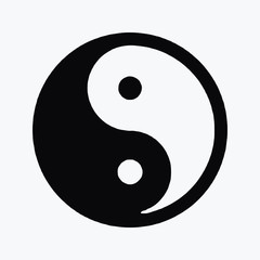 yin yang single vector icon symbol