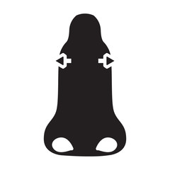 Piercing of nose vector icon.Black vector icon isolated on white background piercing of nose.