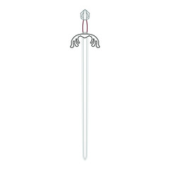 Tizona sword of the spanish warrior of the middle ages cid campeador, illustration for web and mobile design.