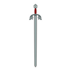 Tizona sword of the spanish warrior of the middle ages cid campeador, illustration for web and mobile design.