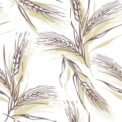 Fototapeta premium Seamless Pattern of Ears of Wheat