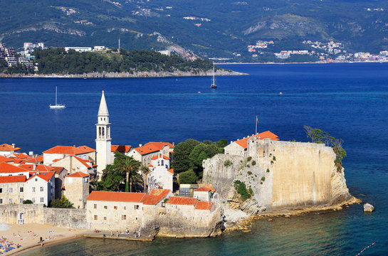 Scenic landscape of Budva old town, Montenegro, Europe
