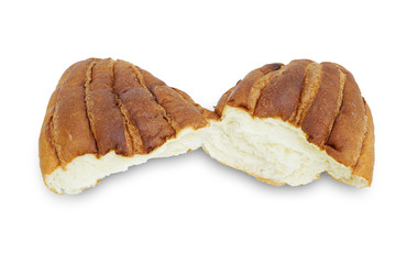 Fresh homemade bread isolated on white background. This has clipping path.     