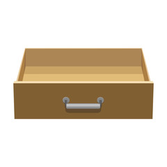Wooden drawer vector icon.Cartoon vector icon isolated on white background wooden drawer.