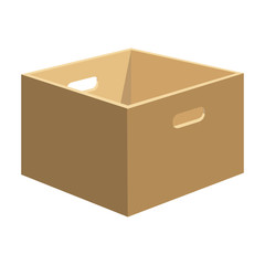 Wooden box vector icon.Cartoon vector icon isolated on white background wooden box.