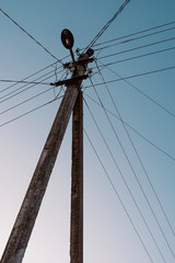 power pole with a flashlight