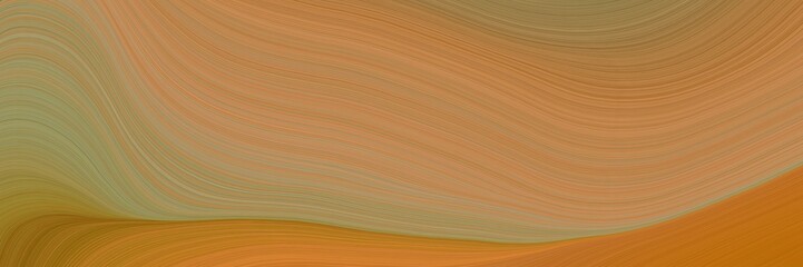 beautiful horizontal banner with peru, dark golden rod and dark sea green color. modern soft swirl waves background design