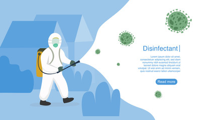 Disinfectant landing page banner template