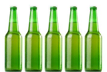 Green beer bottles