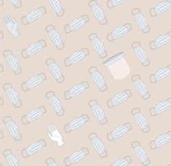 Seamless pattern with surgical masks