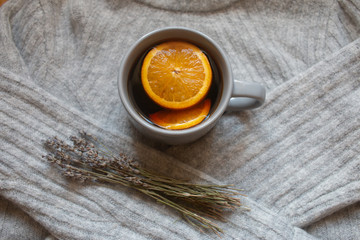 cup of coffee with orange