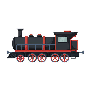 Locomotive vector icon.Cartoon vector icon isolated on white background locomotive.