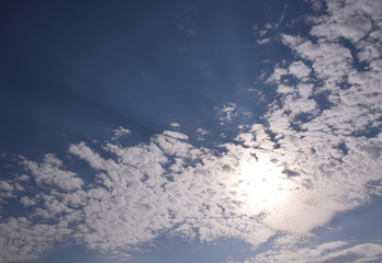 Naklejka na ściany i meble Bright morning clouds and beautiful cloudscape