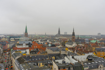 Skyline of Copenhagen from Vor Frelsers Kirke Church of Our Saviour