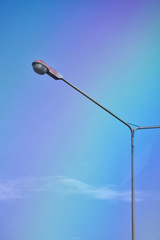 Street lamp on a background of blue sky. Copy space