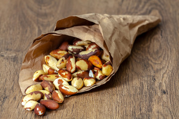 Brazil nut in paper bag