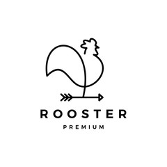rooster arrow logo vector icon illustration