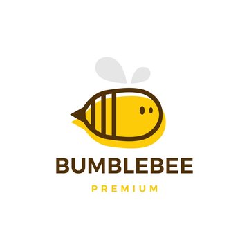 cute bumble bee logo vector icon illustration