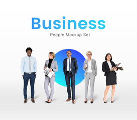 Diverse business people mockup collection