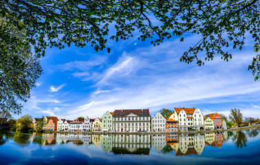 historic facades in Landshut - bavaria