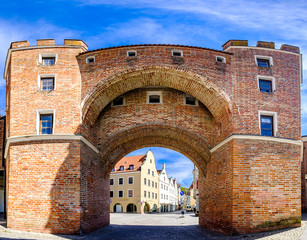 historic facades in Landshut - bavaria