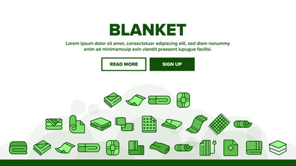 Blanket And Towel Landing Web Page Header Banner Template Vector. Electronic Blanket With Heating, Fabric Bathroom Accessory, Twisted Plaid Illustrations