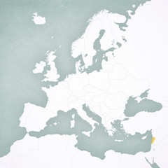 Map of Europe - Lebanon