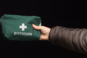 first aid kit, green first aid kit