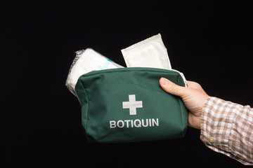 first aid kit, green first aid kit