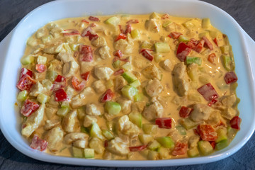 Braised chicken curry with vegetables