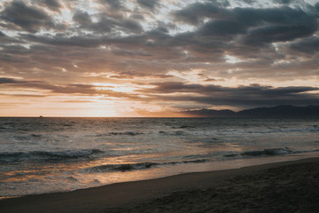 Beautiful beach sunset view
