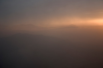 sunset over the mountains