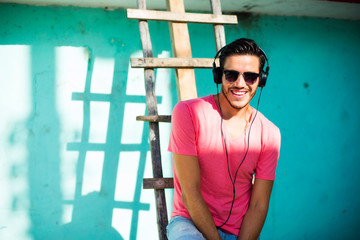 Man listening to music