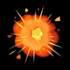 Explosion vector icon.Cartoon vector icon isolated on white background explosion.