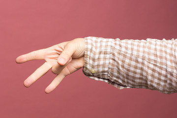 Hand and fingers of the hand of an adult person