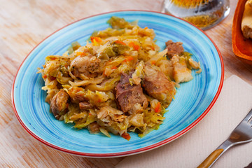 Stew of cabbage with pork