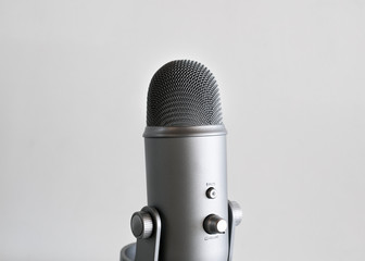Closeup shot of a microphone