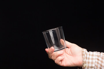 Glass of water in clear glass cup