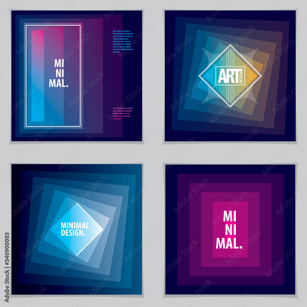 Poster brochure design templates minimal design. modern geometric abstract vector backgrounds set. simple s