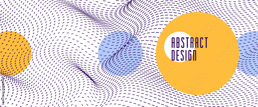 Poster dots mesh grid particles flow abstract vector background, modern trendy style dotted rhythmic abstra